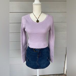 Hollister cropped lavender sweater that ties in the back.